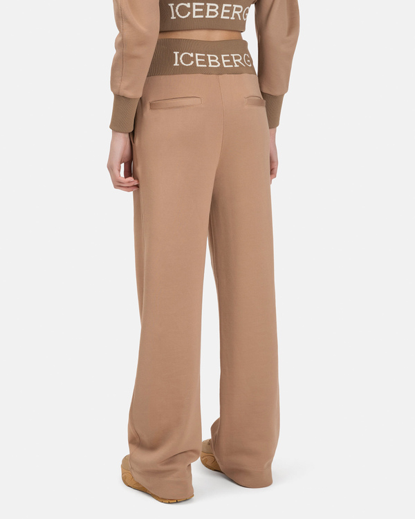 Women's wide leg camel sweatpants - Iceberg - Official Website