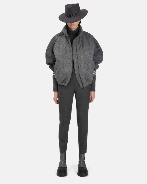 Women's grey jacket in technical cloth - Iceberg - Official Website