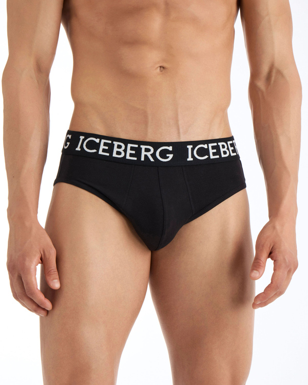 Back cotton briefs with logo - Iceberg - Official Website