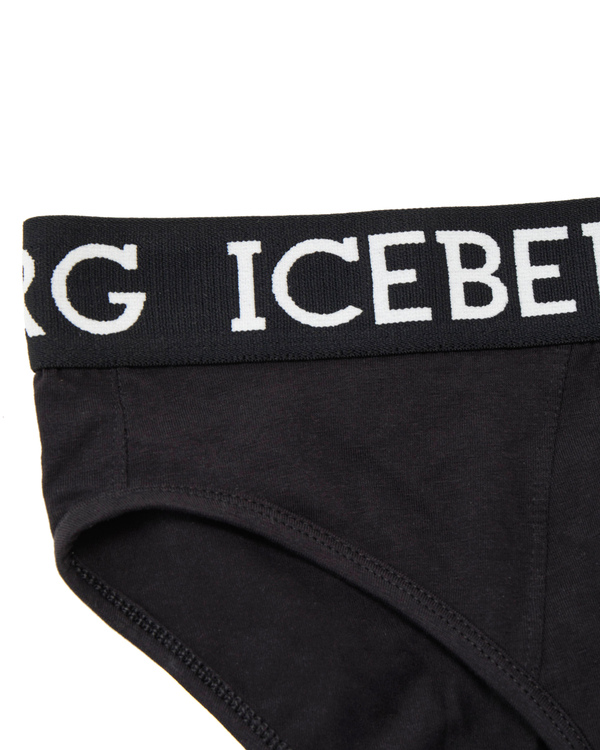Back cotton briefs with logo - Iceberg - Official Website