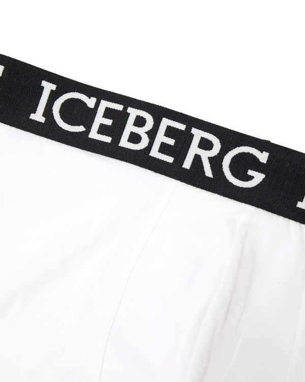 White cotton boxers with logo - Iceberg - Official Website