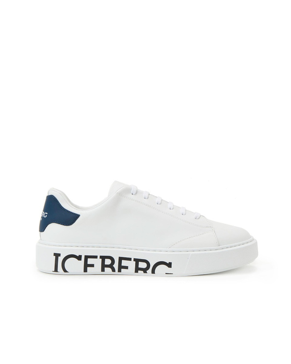 Sneaker bianco ottico in pelle con logo - Iceberg - Official Website
