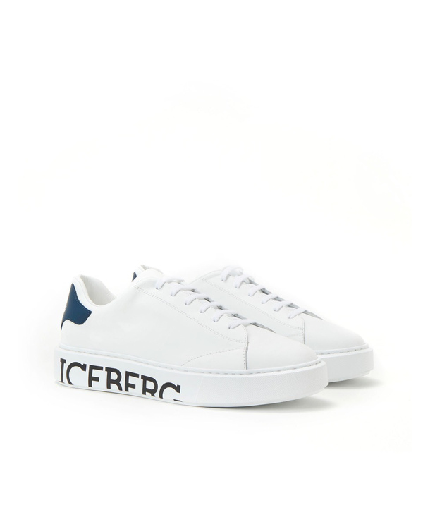 White leather trainers with logo - Iceberg - Official Website
