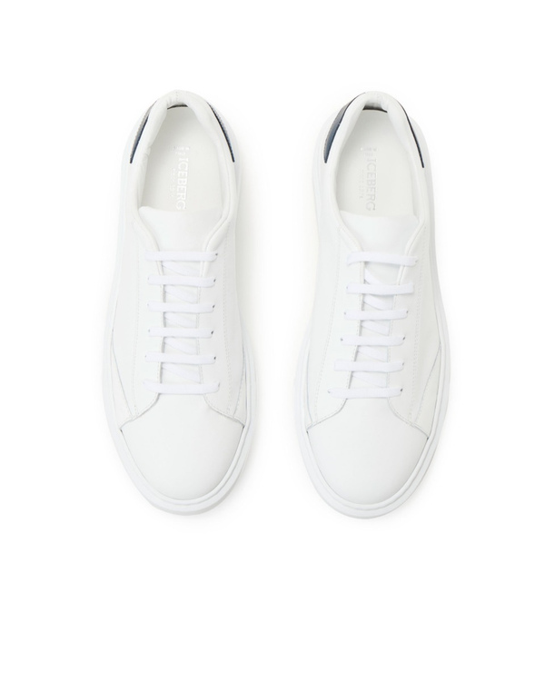 Sneaker bianco ottico in pelle con logo - Iceberg - Official Website