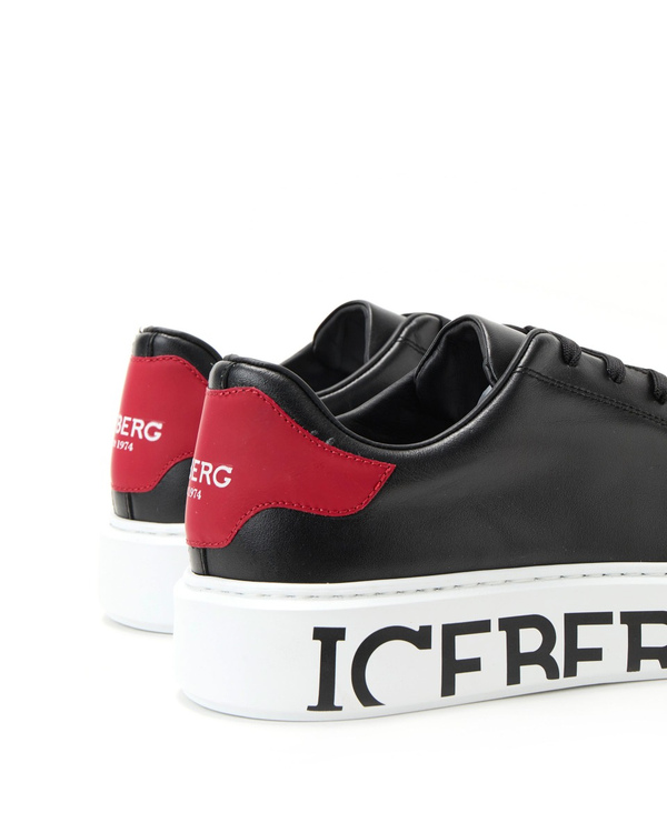 Sneaker nere in pelle con logo - Iceberg - Official Website