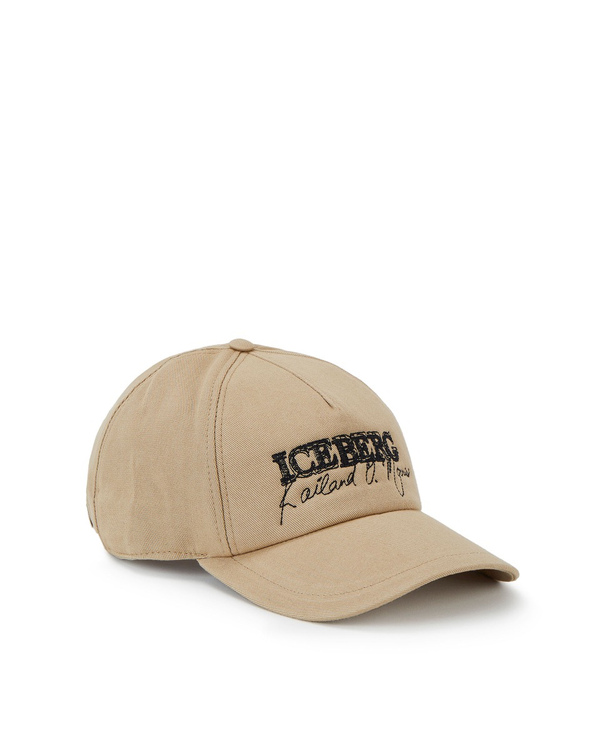 Men's beige KAILAND O. MORRIS baseball cap with embroidered logo - Iceberg - Official Website