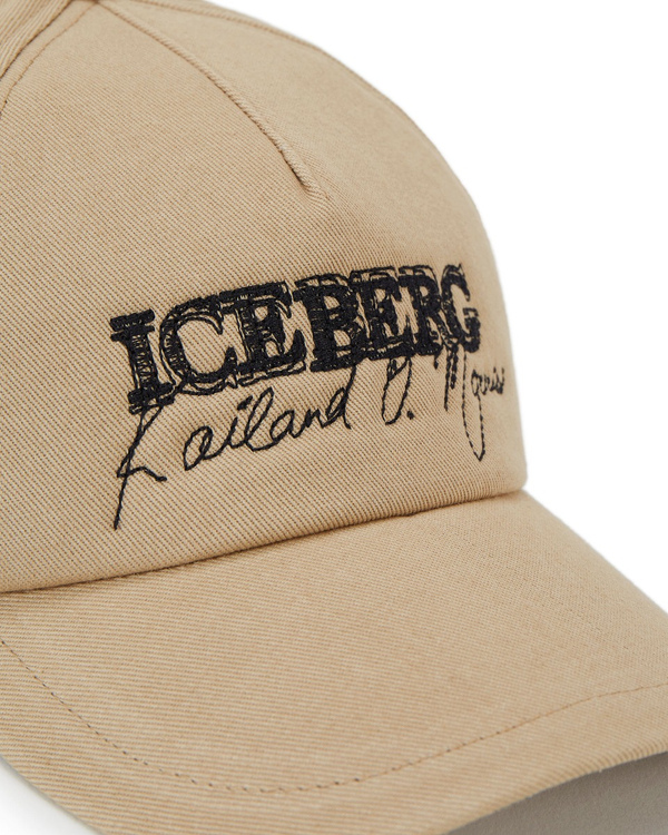 Men's beige KAILAND O. MORRIS baseball cap with embroidered logo - Iceberg - Official Website