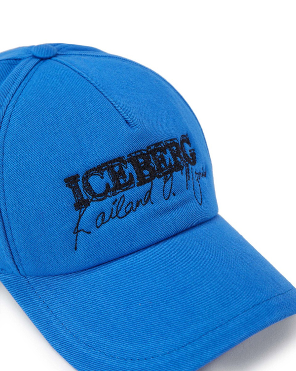 Men's blue KAILAND O. MORRIS baseball cap with embroidered logo - Iceberg - Official Website