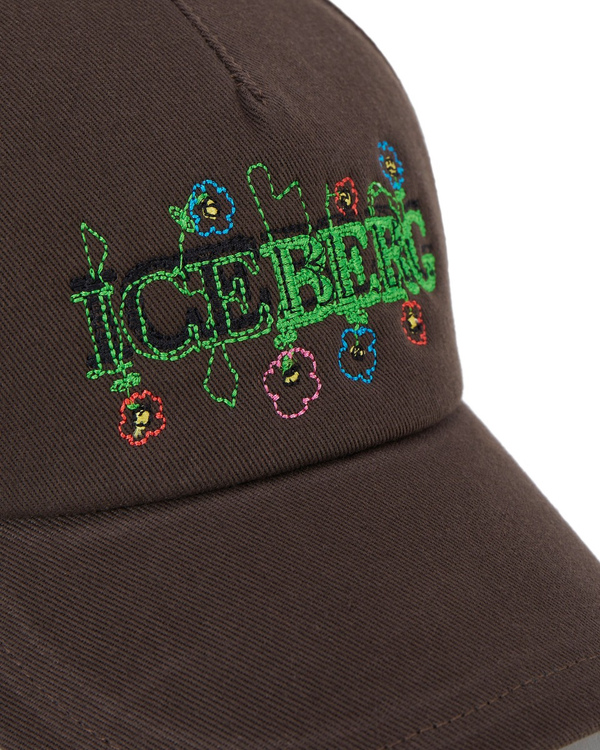 Men's brown baseball cap with Blurry flowers logo - Iceberg - Official Website