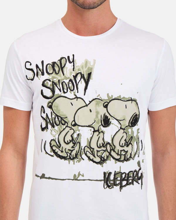 Men's white T-shirt with "Snoopy" print on the front - Iceberg - Official Website
