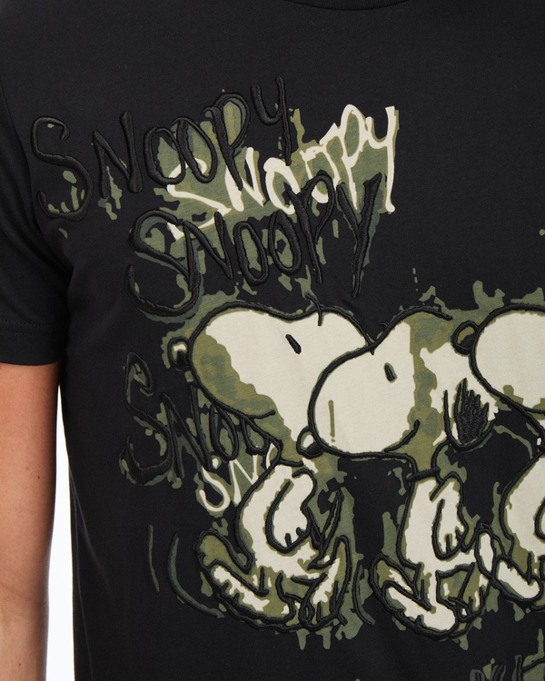 Men's black T-shirt with "Snoopy" print on the front - Iceberg - Official Website
