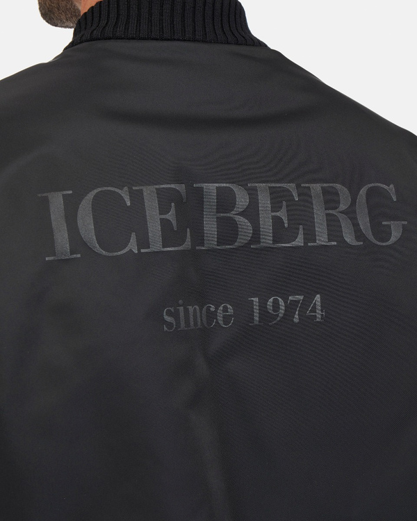 Technical nylon bomber jacket with light padding and double logo - Iceberg - Official Website