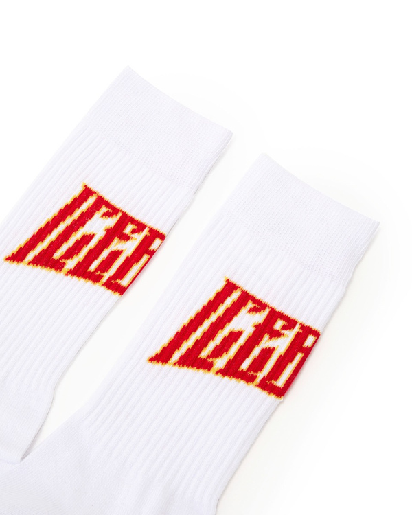 Carry over stretch cotton-blend socks with contrasting logo - Iceberg - Official Website