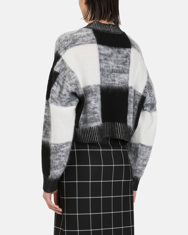 Women's black checkered crop sweater - Iceberg - Official Website