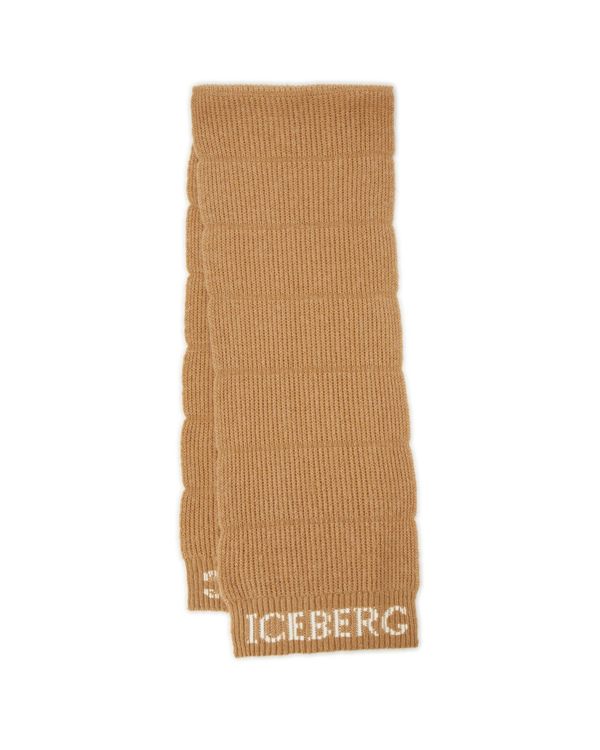 Women's knit biscuit scarf with logo - Iceberg - Official Website