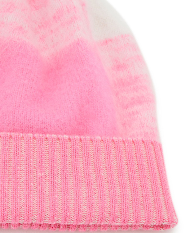 Women's pink and white checkered merino wool hat - Iceberg - Official Website