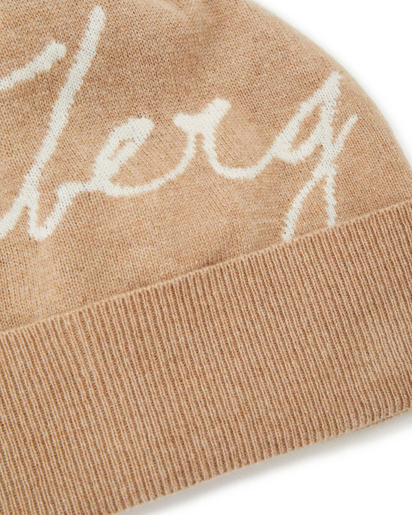 Women's hazelnut wool hat with logo - Iceberg - Official Website