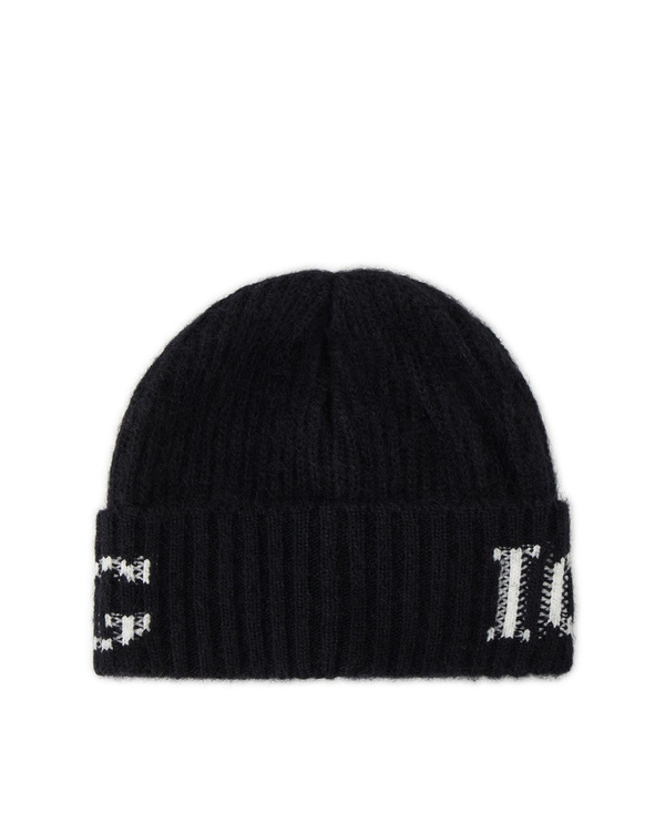 Women's black wool hat with Iceberg logo on the trim - Iceberg - Official Website
