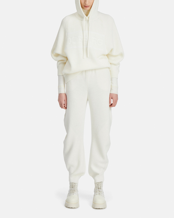 Women's white wool wide-leg trousers - Iceberg - Official Website