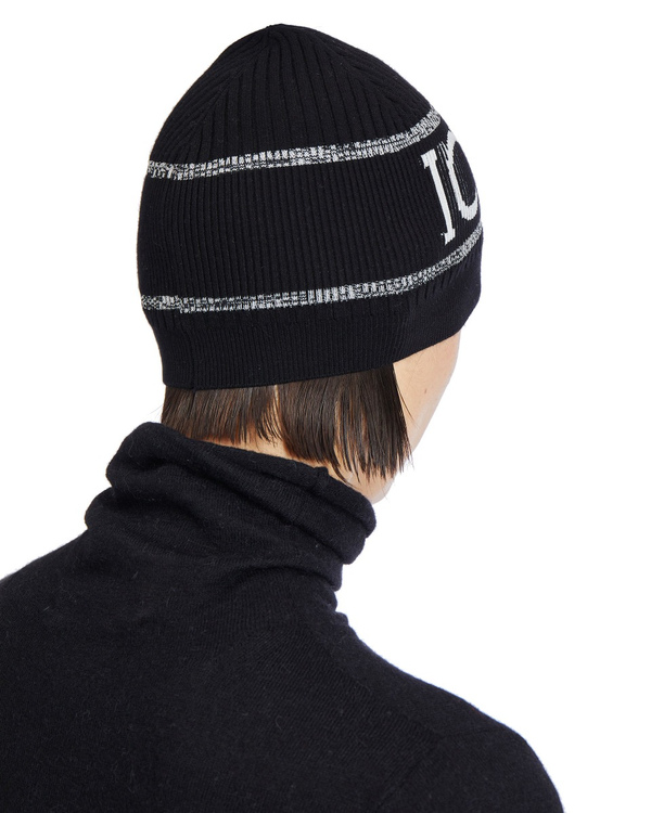 Women's black knit beanie - Iceberg - Official Website
