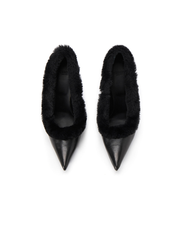 Giorgia black heel with fur - Iceberg - Official Website