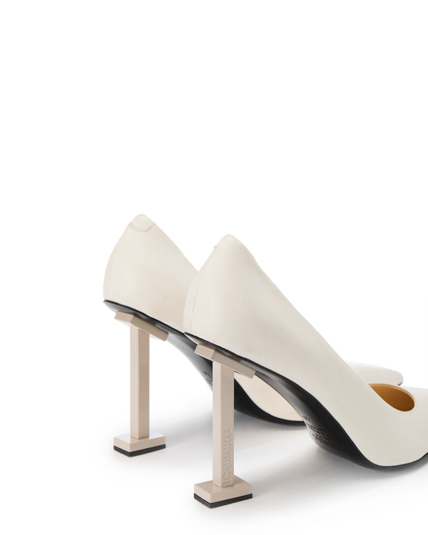 Ecru square base heels - Iceberg - Official Website