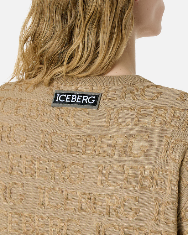 Crew neck sweater with 3D logo - Iceberg - Official Website