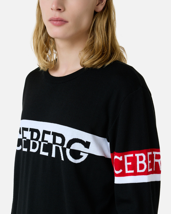Merino wool sweater with logo - Iceberg - Official Website