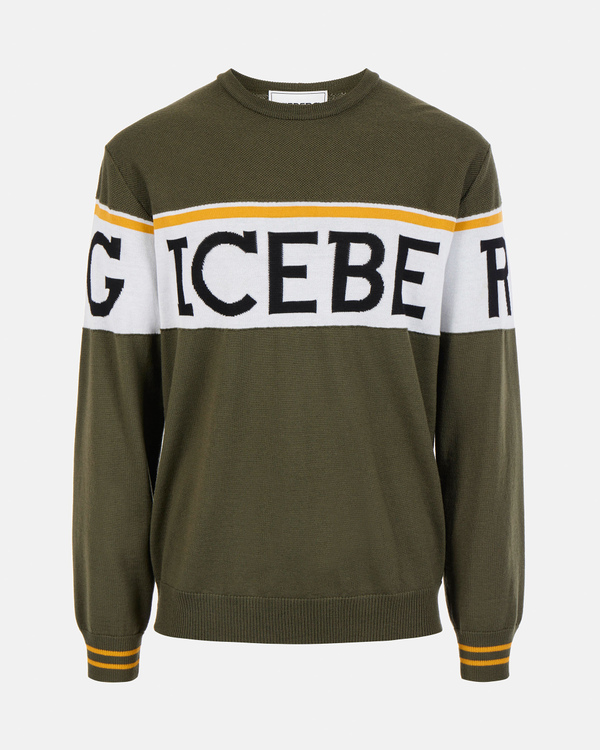 Sage carryover sweater with logo - Iceberg - Official Website