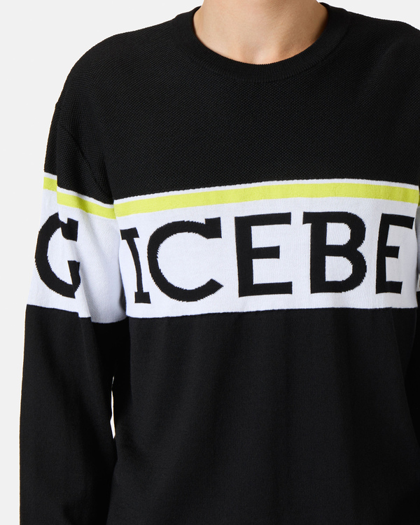 Men's black carryover sweater with logo - Iceberg - Official Website
