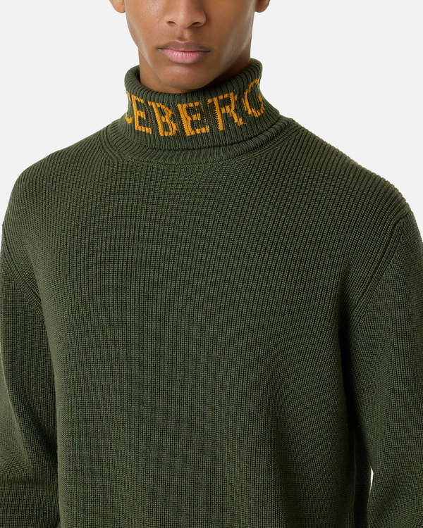 Sage turtleneck logo sweater | Iceberg
