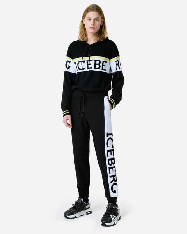 Joggers carry over neri con logo - Iceberg - Official Website