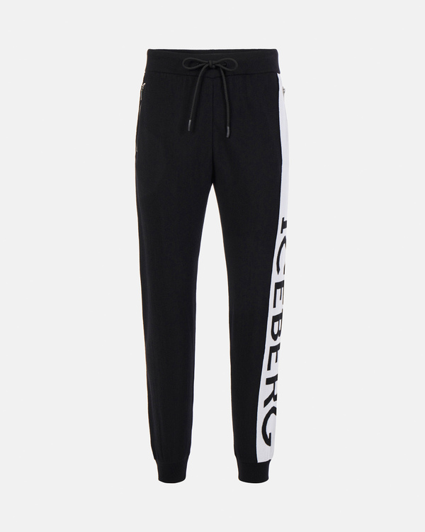 Black joggers with institutional logo - Iceberg - Official Website