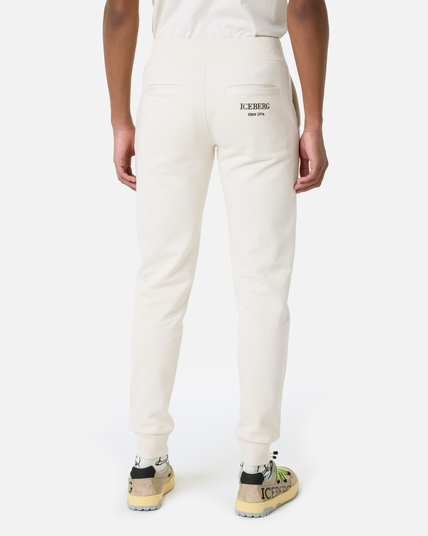 Cream joggers with heritage logo - Iceberg - Official Website