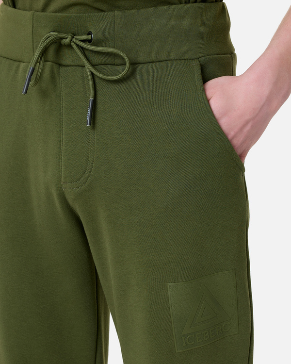 Sage cotton joggers - Iceberg - Official Website
