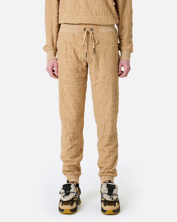 Beige joggers with 3D logo - Iceberg - Official Website