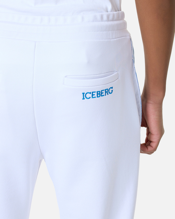 Pantalone bianco righe laterali - Iceberg - Official Website