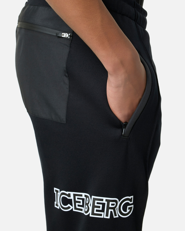 Pantalone cropped nero - Iceberg - Official Website