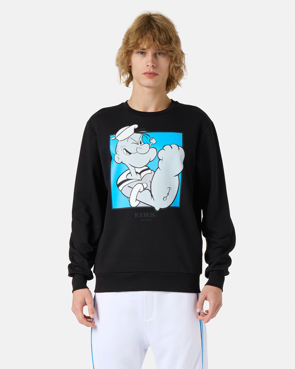 Popeye black heritage logo sweatshirt - Iceberg - Official Website