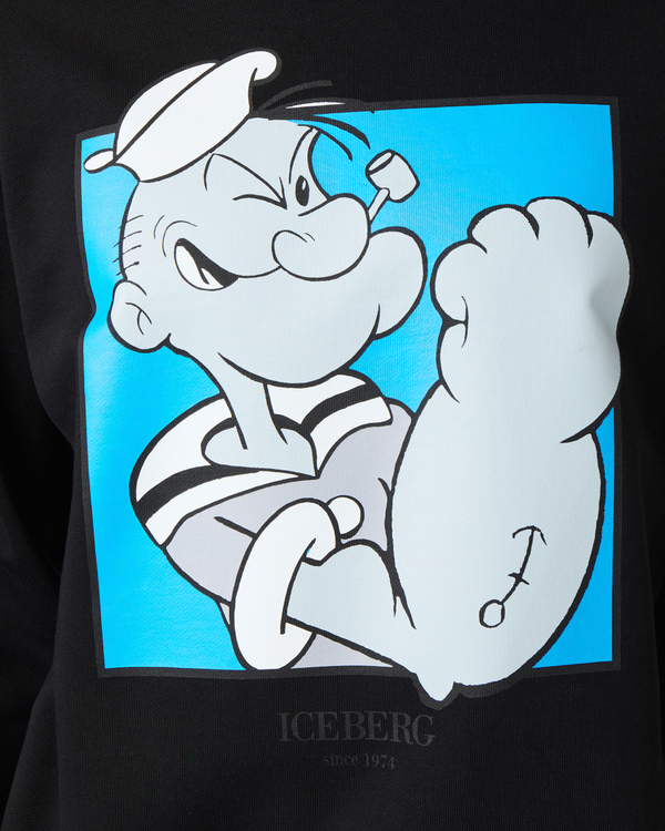 Popeye black heritage logo sweatshirt - Iceberg - Official Website