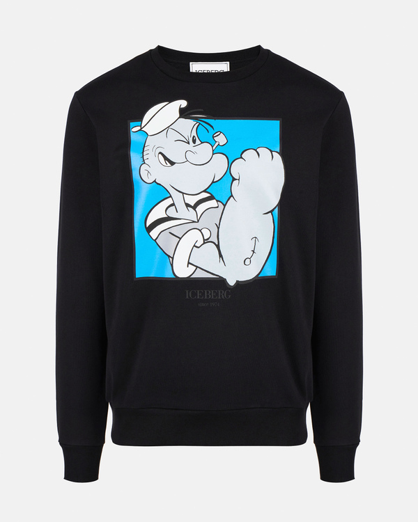 Popeye black heritage logo sweatshirt | Iceberg