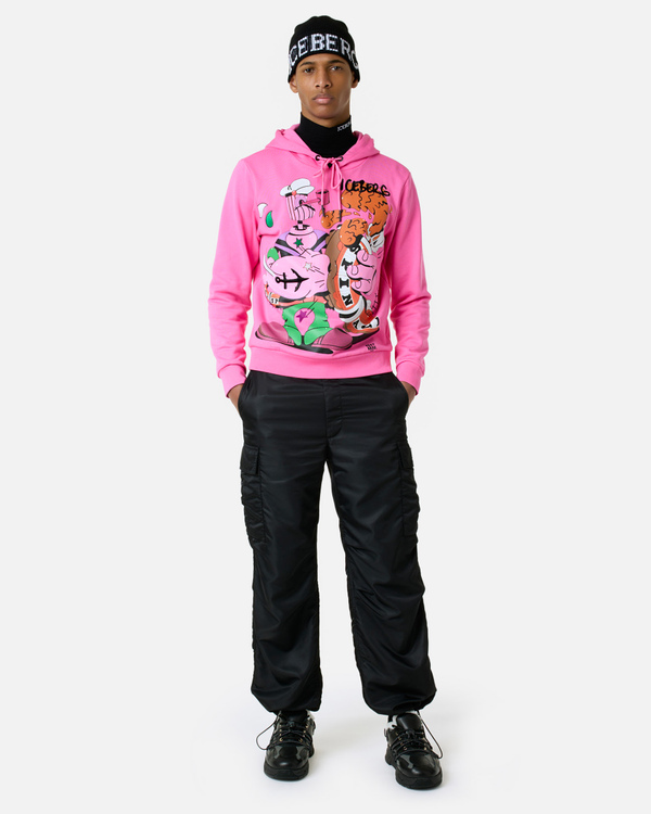 Popeye pink hooded sweatshirt - Iceberg - Official Website