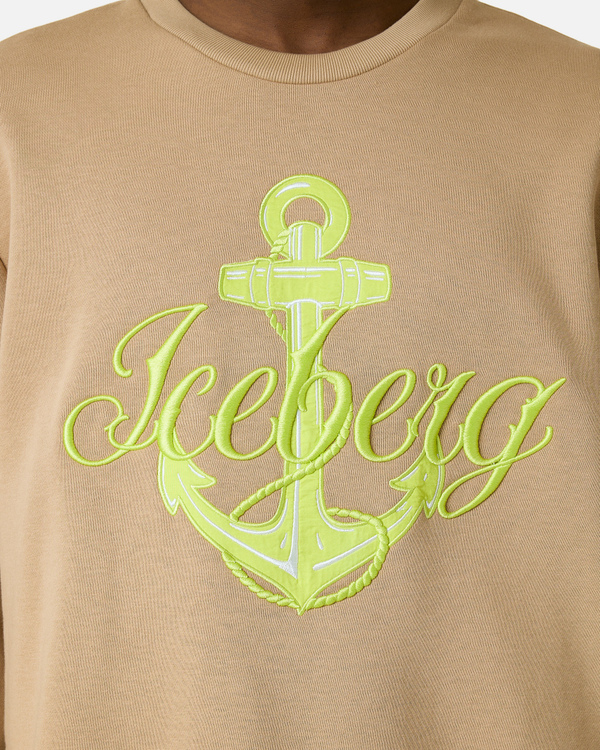 Felpa beige logo ancora - Iceberg - Official Website