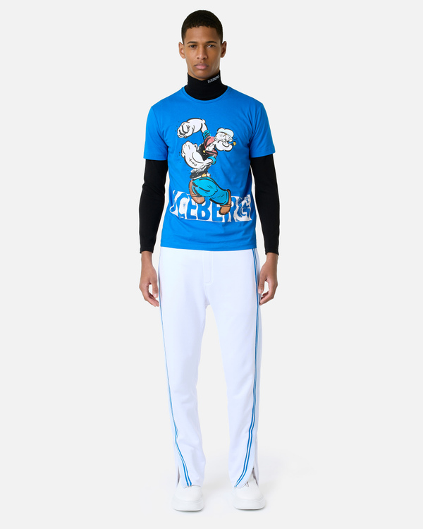 Popeye stencil blue T-shirt - Iceberg - Official Website
