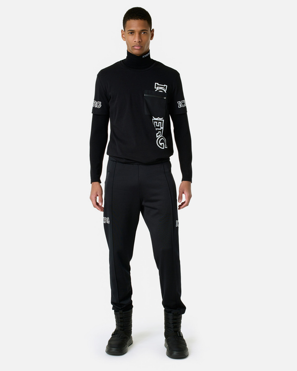 T-shirt nera taschino e loghi - Iceberg - Official Website