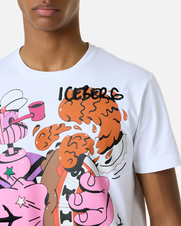 T-shirt bianca stampa Popeye - Iceberg - Official Website