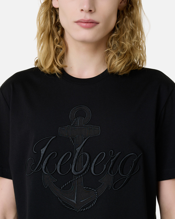 T-shirt ricamo logo ancora - Iceberg - Official Website