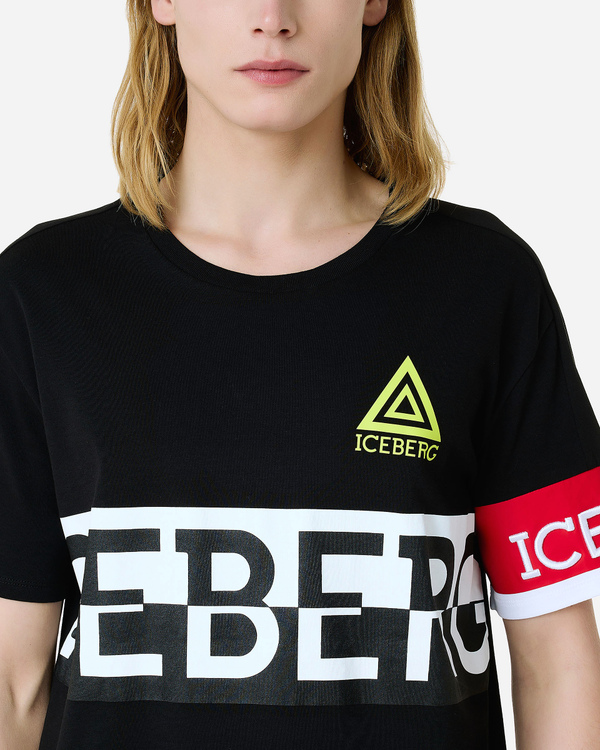 Cotton interlock T-shirt with logo - Iceberg - Official Website