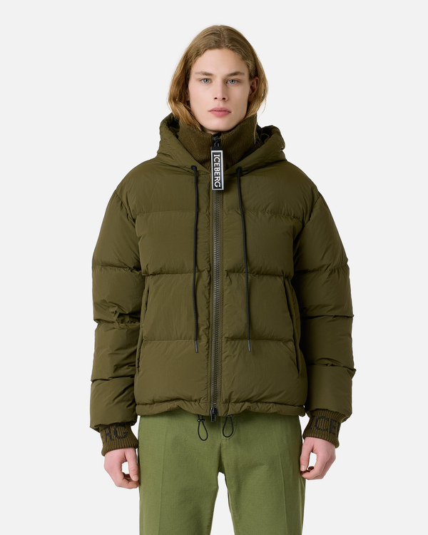 Down jacket with logo cuffs - Iceberg - Official Website