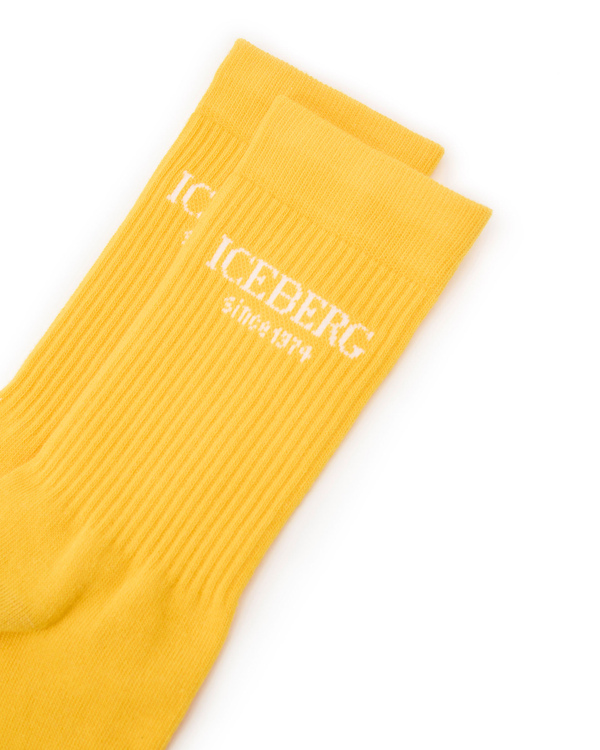 Ribbed cotton socks with logo - Iceberg - Official Website
